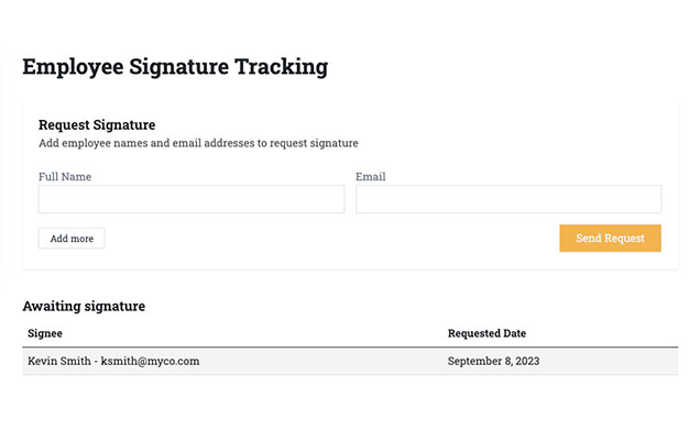 Get employee handbook signatures