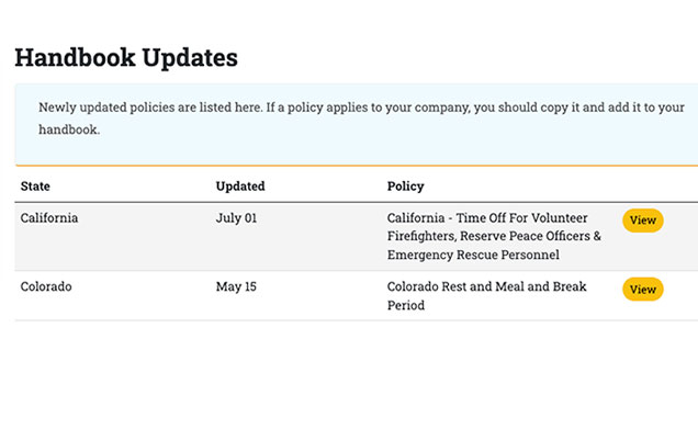 Employee Handbook Updates